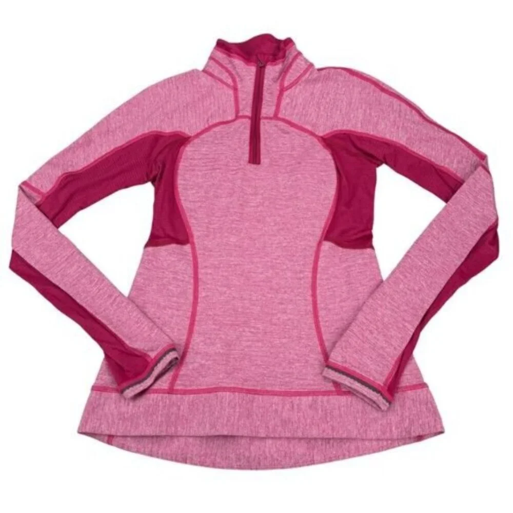 Lululemon Run For Gold 1/2 Zip Heathered Bumble Berry Size 4 - Picture 9 of 13